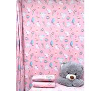 Anti-Pill Polar Fleece Fabric | Soft, Thick & Cuddly Washable Material | Christmas Reindeers, Snowflakes, Snowmen, Unicorns & Stars | By Tia Knight (New Unicorns- Pink, 1 Metre)