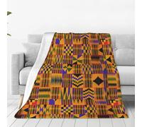 Anti-Pilling Flannel Blanket for Bed Sofa, African Tribal Ethnic Texture Throw Blanket farmhouse Plush Fleece Throw for Couch, Wrinkle Resistant All Season Decorative blankets for Women, 50x40 Inch