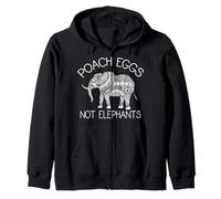 Anti Poaching T-Shirt Poach Eggs Not Elephants Activist Gift Zip Hoodie