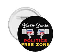 Anti Politics They Both Suck Button Pins No Politics Anti Political Free-Zone Pins Defund Abolish Politicians Round Badge For Clothing Bag Hat Accessories