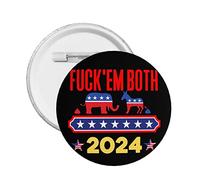 Anti Politics They Both Suck Button Pins No Politics Anti Political Free-Zone Pins Defund Abolish Politicians Round Badge For Clothing Bag Hat Accessories