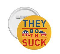 Anti Politics They Both Suck Button Pins No Politics Anti Political Free-Zone Pins Defund Abolish Politicians Round Badge For Clothing Bag Hat Accessories