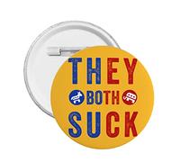 Anti Politics They Both Suck Button Pins No Politics Anti Political Free-Zone Pins Defund Abolish Politicians Round Badge For Clothing Bag Hat Accessories