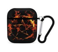 Anti Possession Symbol Flame PC Headphone Case for AirPods 1 And 2 Earphone Cover Earbuds Accessories with Keychain