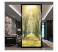Anti Privacy Window Film Golden Forest Pattern Glass Window Decorative Film Door Sticker(60cmx90cm)