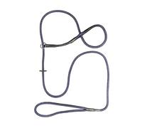 Anti-Pull Training Figure-of-Eight Lead, 45in/114cm long in Soft 8mm Navy Blue Braid - stop your dog pulling in seconds