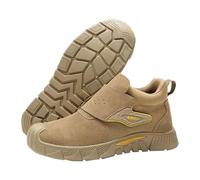 Anti-puncture work insurance shoes, non-slip head shoes, construction clothing, high work boots, shoes, men's slippers, black, khaki, 7 UK