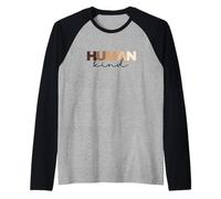 Anti Racism Human Kind Skin Tone Inclusion End Racism Raglan Baseball Tee