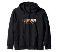 Anti Racism Human Kind Skin Tone Inclusion End Racism Zip Hoodie