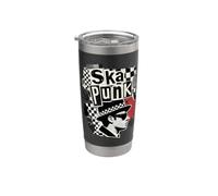 Anti-Racist Ska-Punk 2-Tone Chess Checked OI Rude Boy Stainless Steel Insulated Tumbler