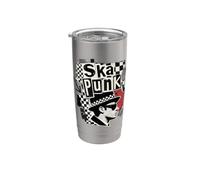 Anti-Racist Ska-Punk 2-Tone Chess Checked OI Rude Boy Stainless Steel Insulated Tumbler