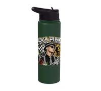 Anti-Racist Ska-Punk 2-Tone Chess Checked OI Rude Boy Stainless Steel Insulated Water Bottle