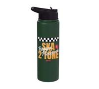 Anti-Racist Ska Punk 2-Tone Chess Checked OI Rude Boy Stainless Steel Insulated Water Bottle