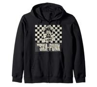 Anti-Racist Ska Punk 2-Tone Chess Checked OI Rude Boy Zip Hoodie