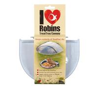 Anti-rain Cover to Keep your Bird Food Dry - Jacobi Jayne® I Love Robins™ TreatTray™ Canopy - Rain Proof Bird Feeder Protector - Plastic Rain Proof Guard with Strong Suckers to Fix onto Window