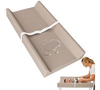 Anti Roll Baby Changing Mat, 80x40x10cm Soft Baby Change Mat Waterproof with Adjustable Safety Strap, PU Cover Non Slip Wipe Clean Nappy Changing Matt for Table Dresser (Coffee)