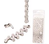 Anti Rust Bicycle Chain for 6 7 8 9 10 11 12 Speed Mountain Road Bike Silver Quick Shift(Single Speed)