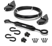 Anti-Sag Gate Kits for Wooden Fence, Anglecai Gate Support Cable Kit for Wood Gate Door Repair Kit, Anti-Sagging Fence Gate Kit Hardware for Wooden Fence Gate Sag Frame Kit