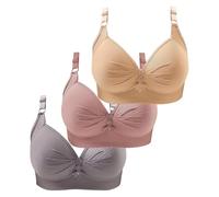 Anti Sagging Bras for Older Women 3 Pack Bras for Sagging Breasts Wireless Push-Up Bra Super Gather Wire-Free Push-Up Bra Ladies Non Wired Full Coverage Padded Seamless Comfort Sports Bralettes