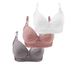 Anti Sagging Bras for Older Women 3 Pack Bras for Sagging Breasts Wireless Push-Up Bra Super Gather Wire-Free Push-Up Bra Ladies Non Wired Full Coverage Padded Seamless Comfort Sports Bralettes