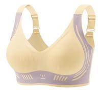 Anti Sagging Bras for Women UK, Full Coverage Ribbed Wireless Sports Bras, Padded Everyday Bra with Adjustable Straped, Womens Soft Support Stretch Underwear, Leisure Breathable Lingerie Beige
