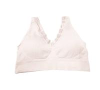 Anti Sagging Breast Bra UK Plus Size Bralettes Women's Front Side Buckle Lace Edge Without Movement Gathering Adjustment Yoga Sleep Large Bra 40E Bra Pull On Bras with Support for The (White, XXXL)