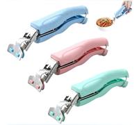 Anti-Scald Bowl Gripper, Stainless Steel Anti-Scalding Hot Bowl Dish Plate Grippe, Multi-Purpose Anti-Scald Bowl Dish Holder Clip, Plate Gripper for Instant Pot Accessories, Microwave, Oven (Pink)