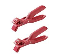 Anti Scald Bowl Holder Clip, 2 Pack Hot Plate Gripper Multi-Function Anti-Scald Bowl Clip for Bowls & Dishes Non-Slip Microwave Air Fryer Tongs (Red 2PC)