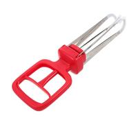 Anti Scald Bowl Plate Clamp with Four Claws, Heat Resistant | Extended Reach, Non Slip Handle, Ergonomic Shape, for Steamers, Air Fryer Use, Red Finish