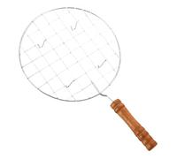 Anti-Scald Round Grill Net with Handle, Stainless Steel Wire Roaster, Multifunctional Cooking Grill, Cheese Toast Cooking Tool, Stainless Steel Roasting Pan, for Camping Picnic Outdoor