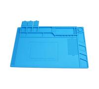 Anti-Scorching Repair Mat - Heat Deflective Silicone, Static Resistant Bench | Tool-Friendly Grid Layout with Ruler, Hands- DIYy Solder Work Area for Electronics Building, Clock