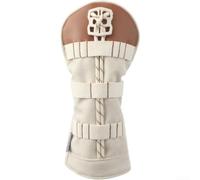 Anti-Scratch Golf Headcover 3W Travel Safe Brown | for premium leather and Oxford cloth, anti-scratch for surface, protects driver heads, brown classic style, 17x32cm size