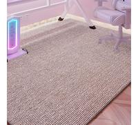 Anti-Scratch Office Chair Mat Thick Non-Slip Floor Protector for Hardwood Multi-Purpose Under Desk Rug Taupe 120x120cm Carpet Mat for Home & Office Use