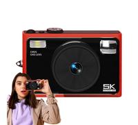 Anti-Shake 5k Camera, Du-al Lens 2.8inch Ips Hd Screen Autofocus Cameras, Zoom Travel Video Vlogging Camera, 11x7.15x3.7cm, Portable And Lightweight Build, Usb Rechargeable, For Taking Pictures