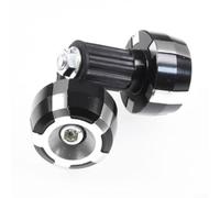 Anti-Shock Motorcycle Bar Ends with Hand Guards(Silver + Black)