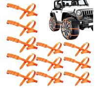 Anti-Skid Auto Wheel Chains - 10PCS Universal Rubber Tyre Snow Chains For Cars SUVs And Trucks Non-Slip Tire Grip Zip Ties For Winter Driving Ice And Snow Road Safety Easy Installation 90cm