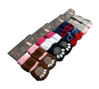 Anti Skid Cotton Pet Socks for Puppy Dogs, 4 Pack Ankle Knits