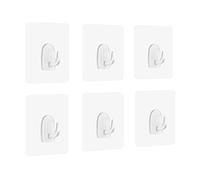 Anti-Skid Hooks,Ultra Strong Adhesive Wall Hooks Heavy Duty No Trace No Scratch Hooks Nail Free Reusable Transparent Hooks for Kitchen Bathroom Door Ceiling Hanger (6 Packs)
