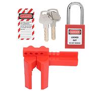 Anti-Skid Padlock Kit, Lockout Tagout Lock Kit Portable with Padlock Warning Label Key for Gate Valves