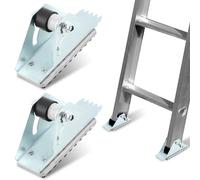 Anti-Skid Shoe Kit for Extension Ladders, 2 Pack Ladders Feet Replacement Parts Ladder Stabiliser Rubber Padded Feet Accessories Parts(Silver+Black)