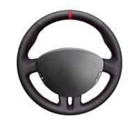 Anti-Skid Steering Wheel Cover For Clio 3 2008 2009 Dynamics Mk Hand-Stitched Black Artificial Leather Braid Car Steering Wheel Cover(Red Bl)