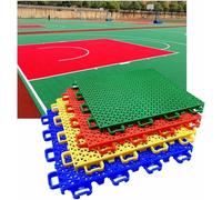 Anti-Skid Wear-Resistant Sports Floor Tiles for Basketball Court, Modular Interlocking Design, Colorful Plastic Puzzle Flooring