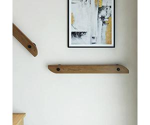 Anti-Skid Wooden ir il 1ft-13ft Rustic Pine Wall-Mounted Guardrail for Indoor irs Support Bar Kit for Elderly & Children 180cm (5.9ft) Loft & Corridor Safe