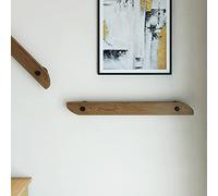 Anti-Skid Wooden Wall-Mounted Support Bar - 1-13ft Rustic Pine il for Indoor Safety Ideal for Elderly & Kids Loft & Corridor Guardrail Kit (Right 150cm/4.9ft)