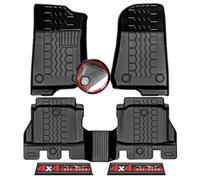 Anti-Slip 3D Floor Mats 5Pcs Custom Fit 2018-2025 Jeep Wrangler JL Unlimited | All-Weather Rubber Car Floor Liner w/Weather Strips | Automotive Carpet for Winter, Ski, Hunting, Camping