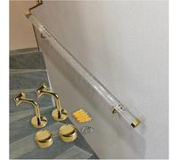 Anti-Slip Acrylic il C Crystal Stair Railing with d/Silver Brackets Wall-Mounted Stair Rail for Indoor Steps (Size: 1.64ft/50cm Color: d Support)