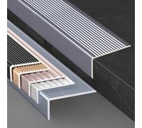 Anti-Slip Aluminum Stair Edge Profile L-Shape, Stair Corner Protector, Grey 4cm (1.57in) - Durable Treppenwinkel for Safe Steps and Enhanced Grip