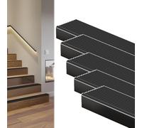 Anti-Slip Aluminum Stair Edge Protection Easy Install Non-Slip Cover for Marble Steps 5-Pack (W5*H2cm) - Safe No Drilling Needed