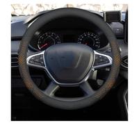 Anti-slip Auto Accessories Car Leather Steering Wheel Cover For Dacia For Logan For Dacia For Sandero 2013 2014 2015 2016-2024 accessory(Round-Orange)