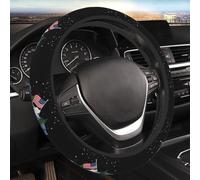 Anti-Slip Auto Steering Wheel Cover 38Cm American Flag And Funny Bigfoot Sasquatch Inner Ring Wheel Cover Stretchable Wheel Sleeve Protector For Truck, Auto, Car